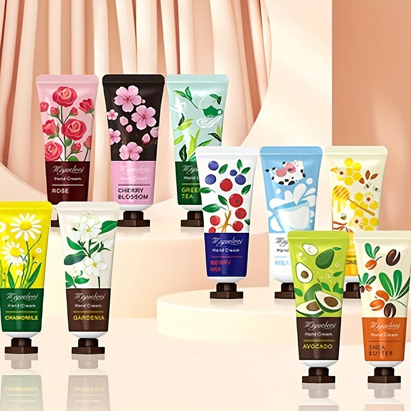 Hand Cream Gift Set 10pcs Moisturizing Floral Fruity Scent for Women and Girls