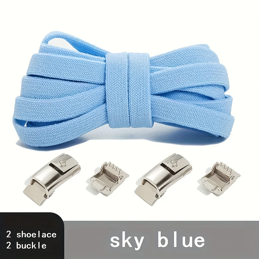 Unisex Spandex No-Tie Elastic Shoelaces Quick-Release Athletic Shoe Laces