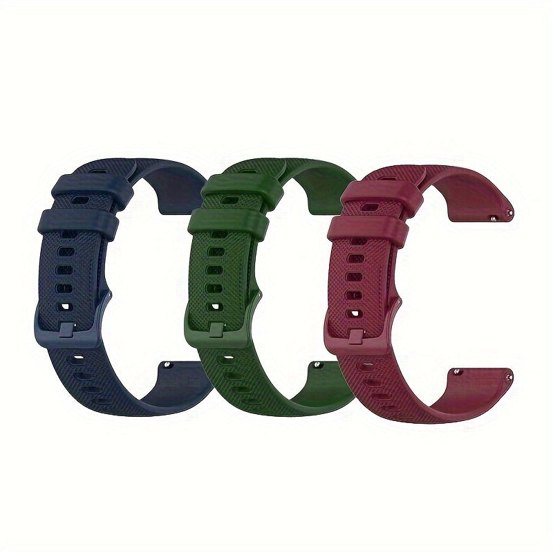 3pcs Silicone Watch Bands Compatible with Garmin Venu Vivoactive Vivomove Forerunner 18mm 22mm