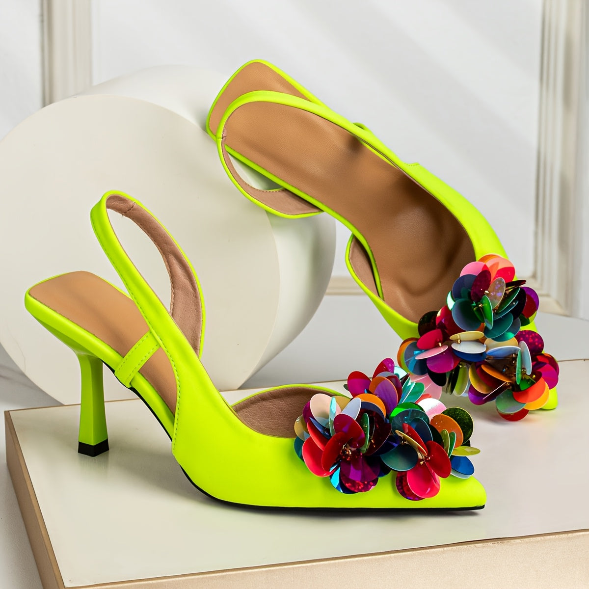 Women's Leather Pointed-Toe Mid-Calf High Heels for Party and Dinners