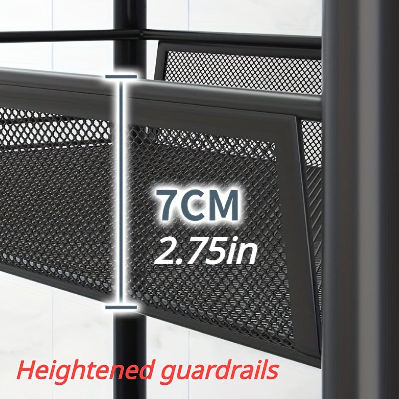 Carro de estantería para cocina con cesta de verduras y diseño multicapa