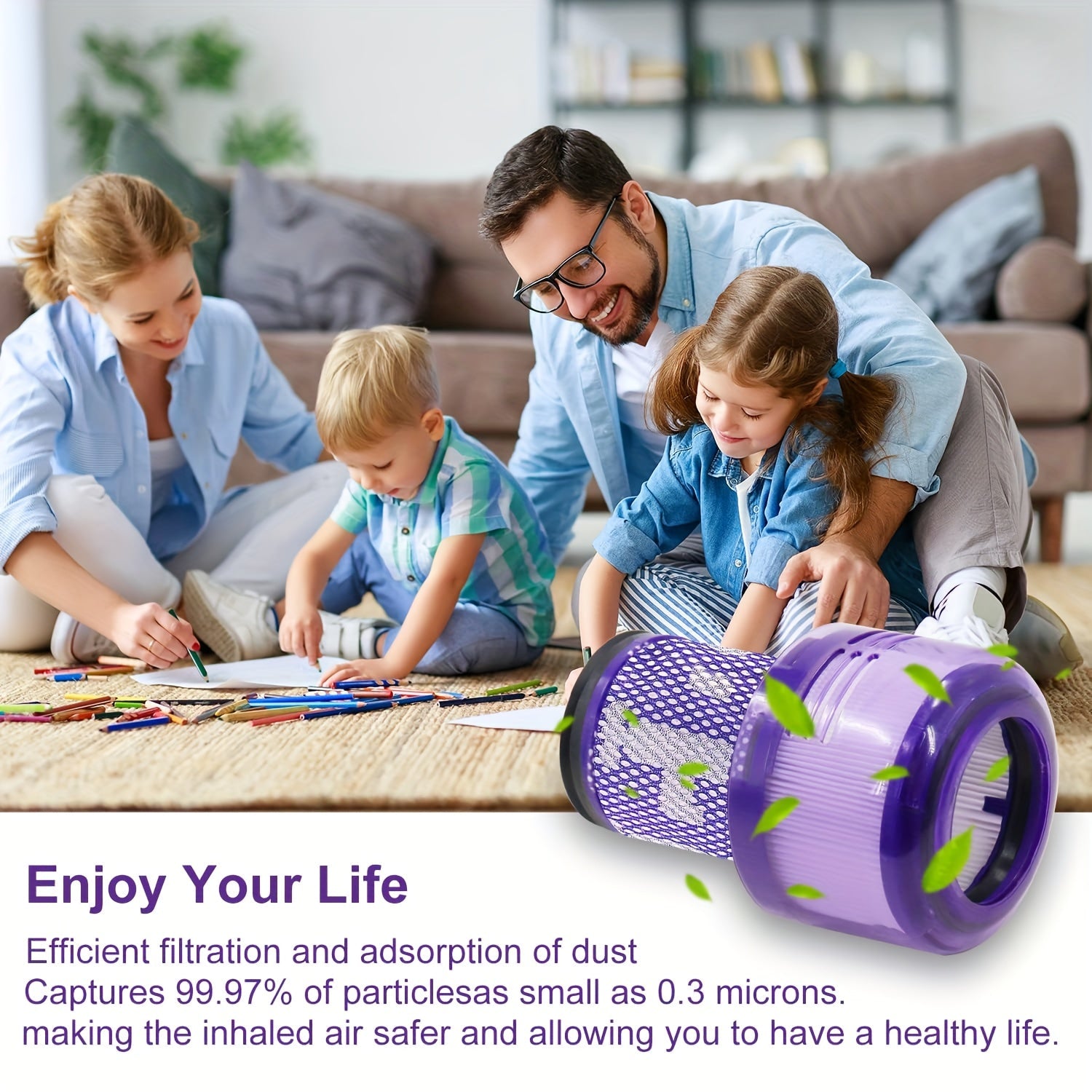 Dyson V12 Detect Absolute Extra/Total Clean/Fluffy changyutgichi uchun ikki paket yuvilishi mumkin bo'lgan almashtirish filtrlar.