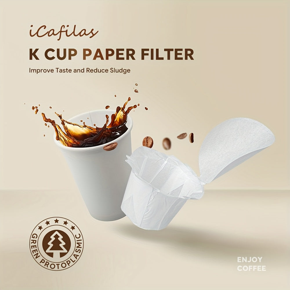 100/200pcs Coffee Filter Paper for K-Cup Machines Compatible with Espresso Makers