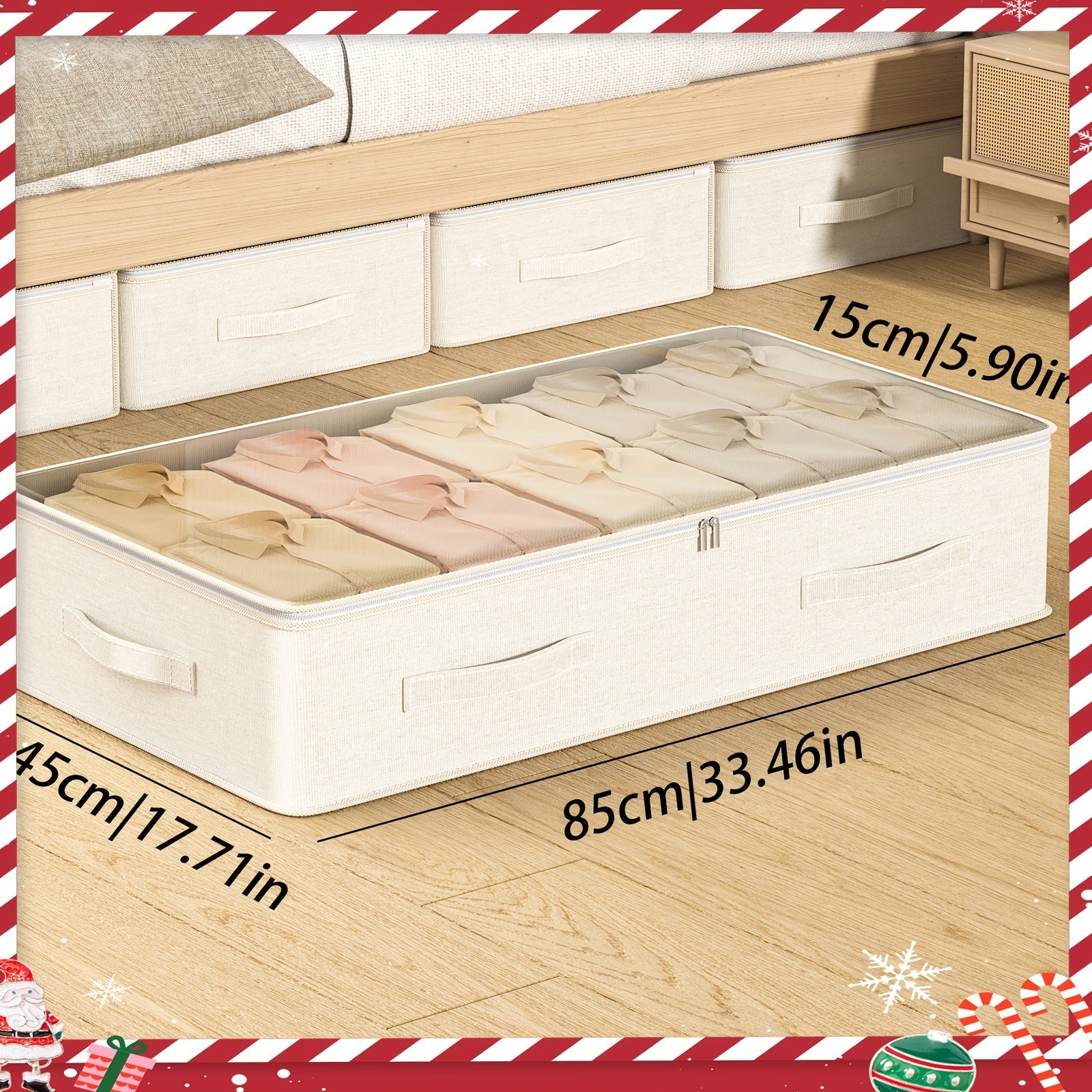 Большой вместительный органайзер для хранения под кроватью для одежды и одеял, складной, экономит место