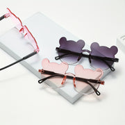 Set of 3 Cartoon Bear Decorative Glasses Frameless Gradient Lenses