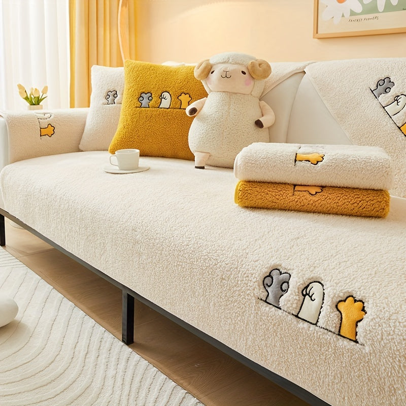 Плюшевый чехол на диван для собак, противоскользящий, защитный чехол для мебели