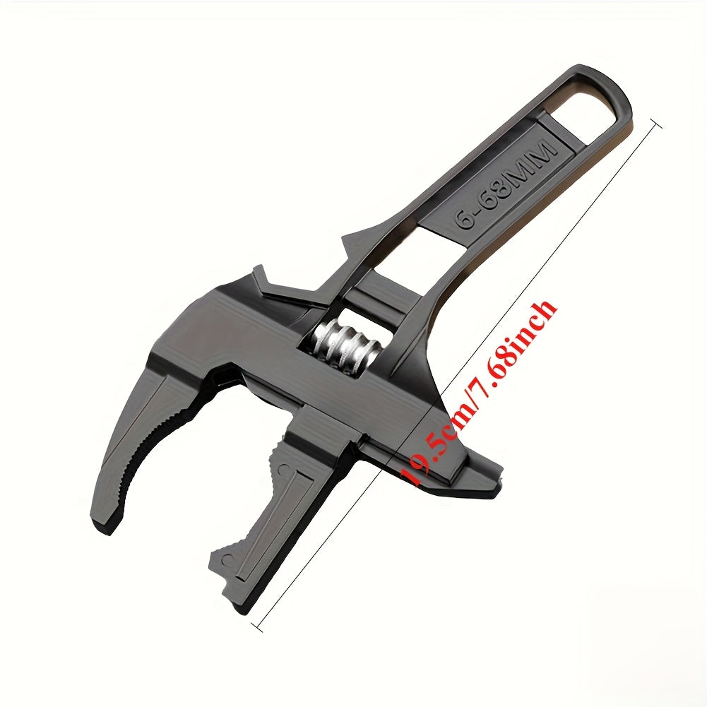 Adjustable Wrench Bathroom Repair Tool with Large Opening Pipe Wrench Nut Key 6-68mm