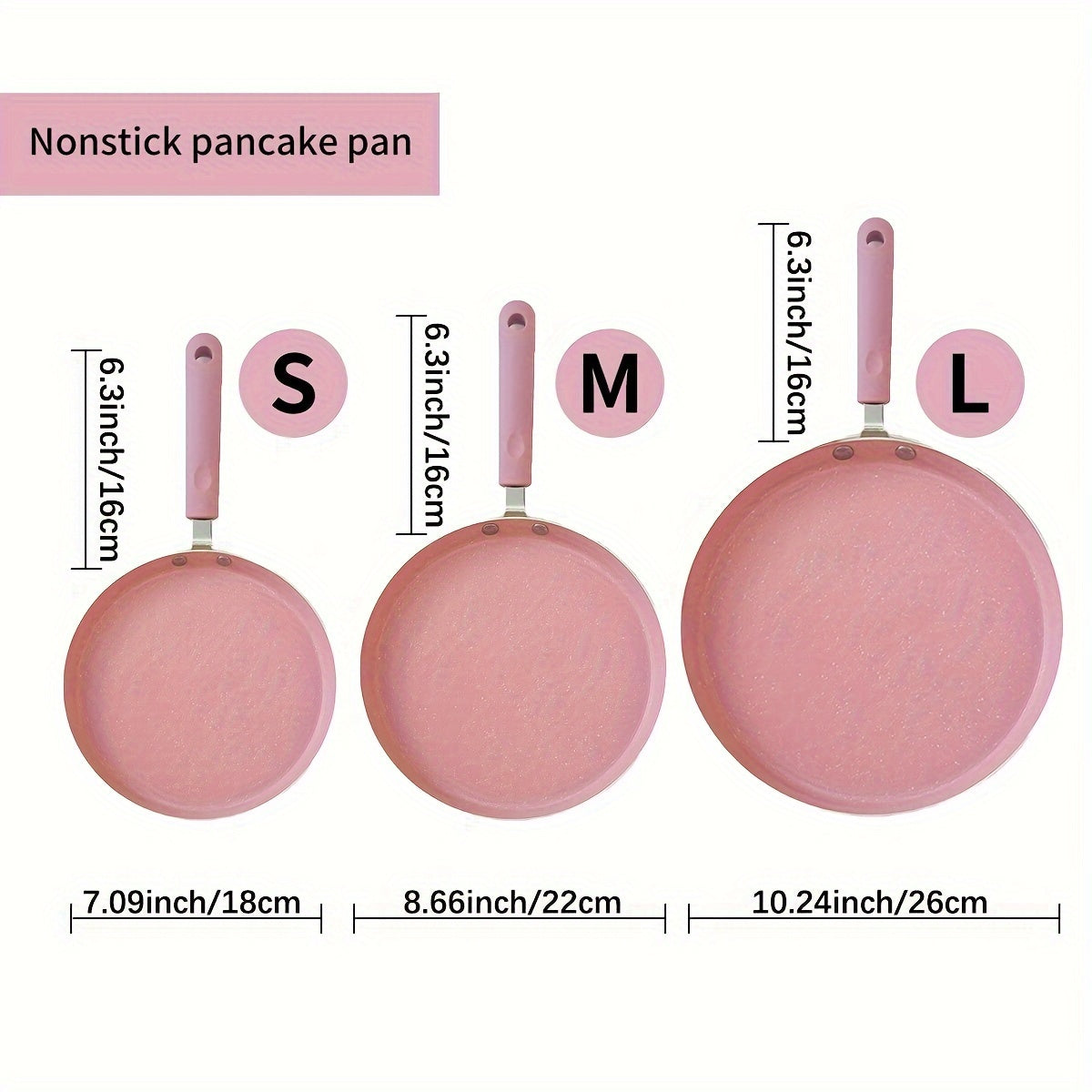 Sartén de aluminio antiadherente rosa con acabado en piedra mica, mango de madera, apta para lavavajillas, compatible con resistencias eléctricas