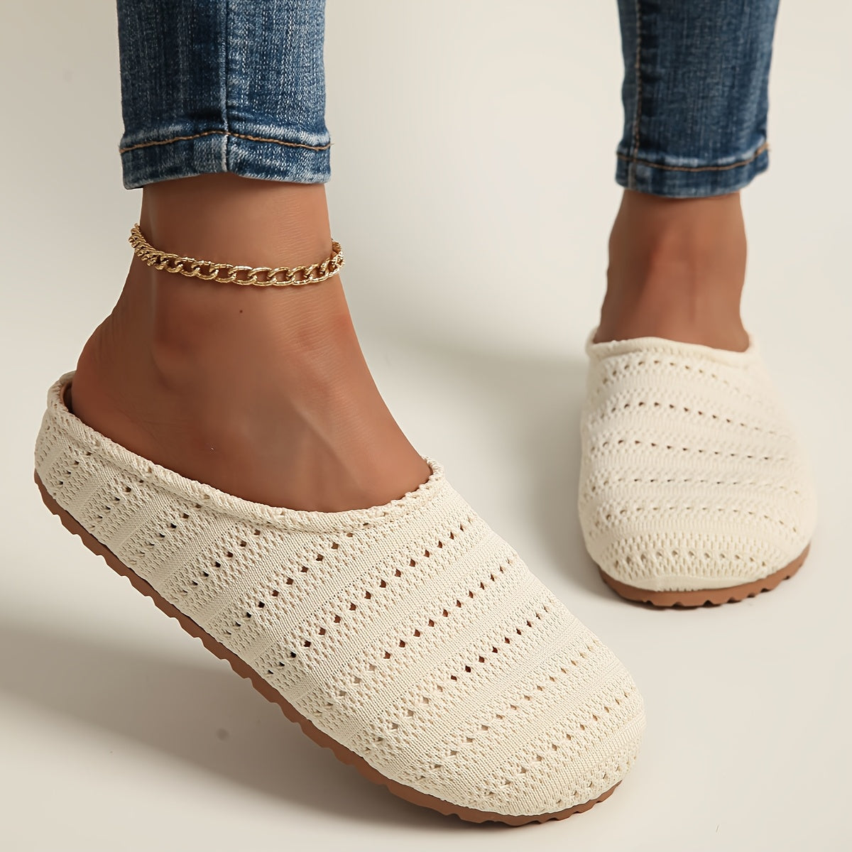 Women's Yellow Slip-On Mules Comfortable Platform Shoes Breathable Fabric