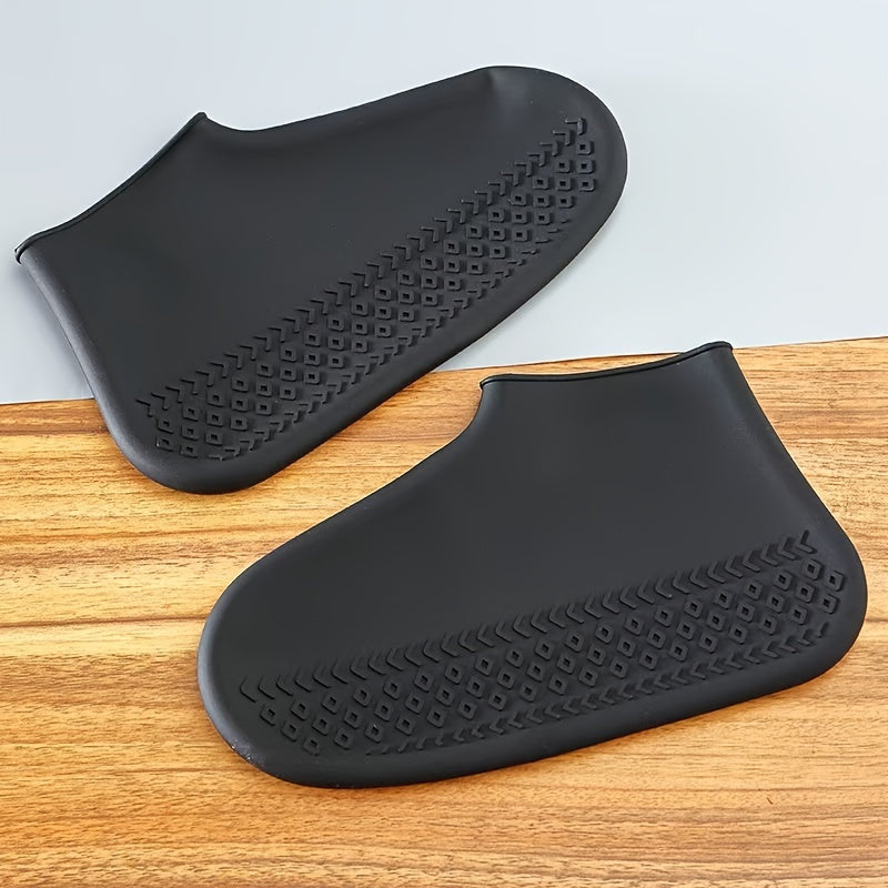 Unisex Wear-Resistant Waterproof Silicone Rain Shoe Covers Pair