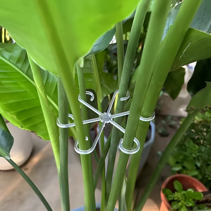 4 Pcs Transparent Green Plant Support Clips Garden Trellis for Stems