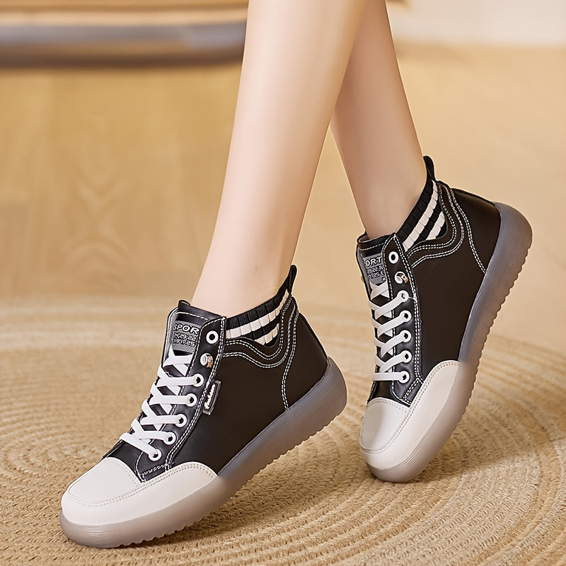 Women's Solid Color Casual Slip-On Platform Boots with Soft Sole