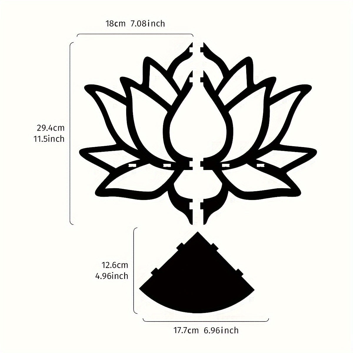 Black Wooden Wall Shelf in Lotus and Butterfly Shape for Candle Display