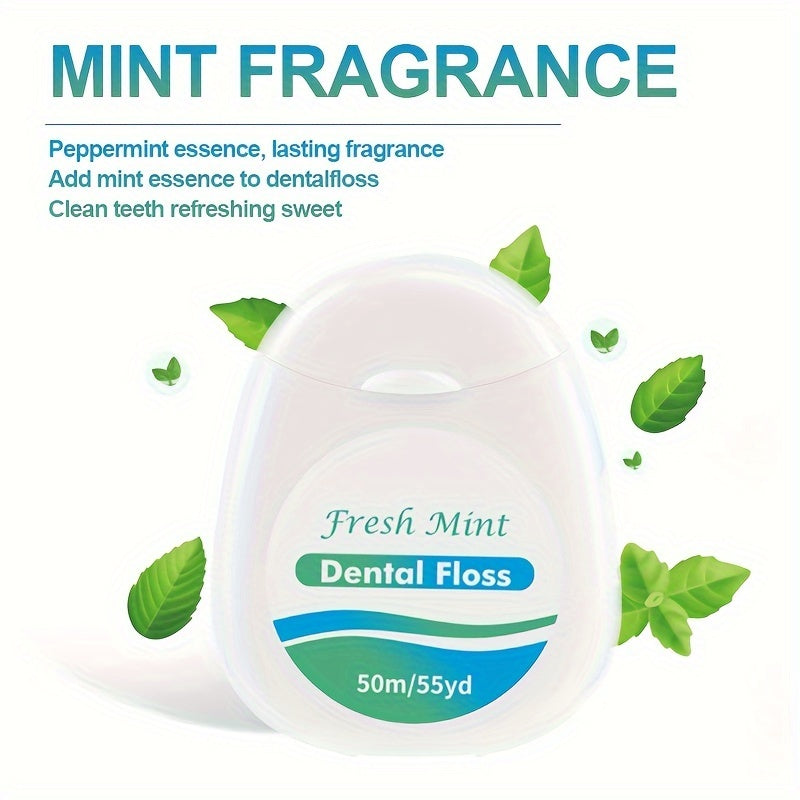 Diş ipi lentasi 2-to'plam Peppermint 50m Oraliq tishlarni tozalash portativ dozator