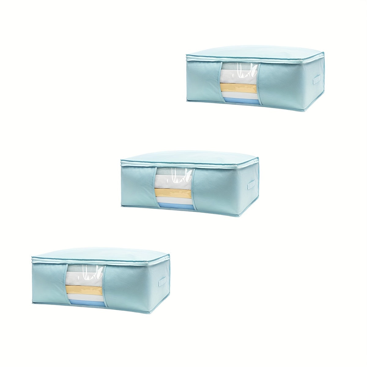 Bolsa de almacenamiento plegable con ventana transparente y material reforzado para ropa y juguetes