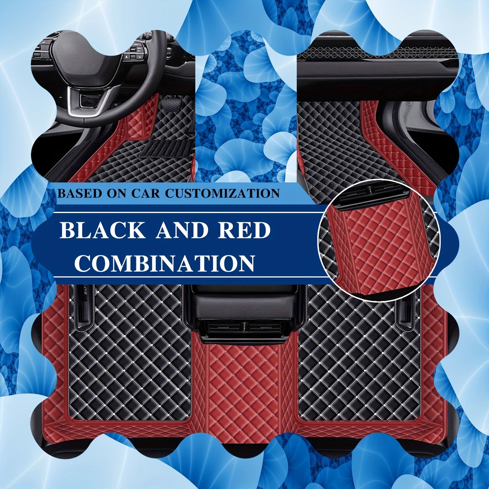 Full-Coverage Waterproof PU Leather Car Floor Mat for EV Sedan Durable Dustproof