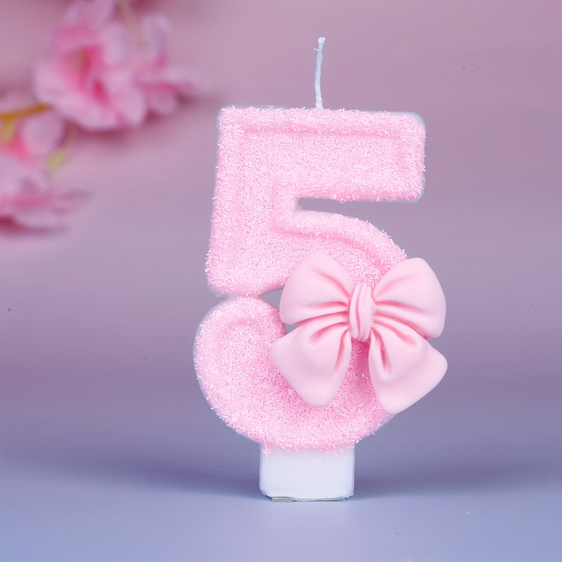 Pink Glitter Number 12 Birthday Candle for Celebrations and Parties