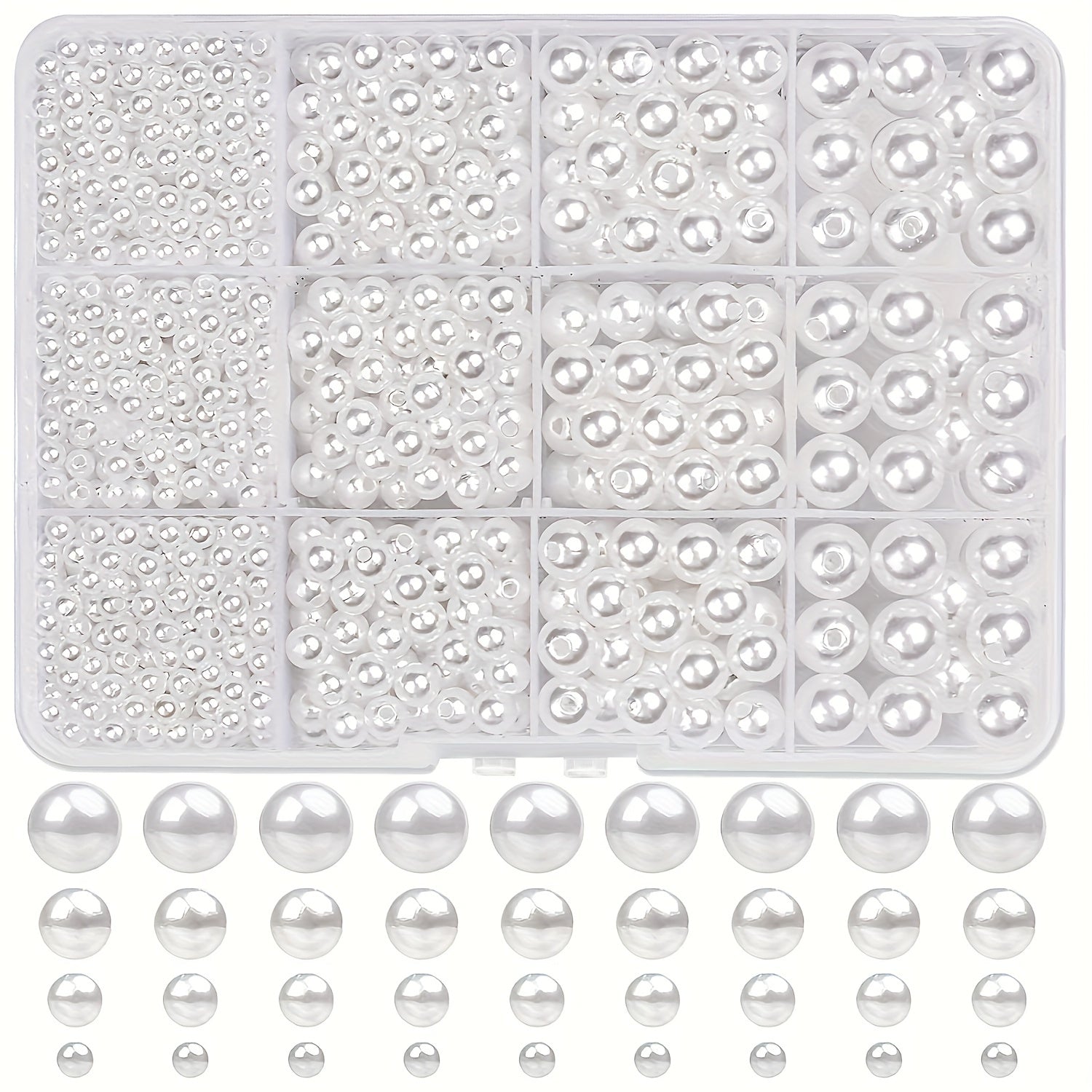 1320 Oq dumaloq marjon tilla 4 6 8 10mm zargarlik va hunarmandchilik uchun