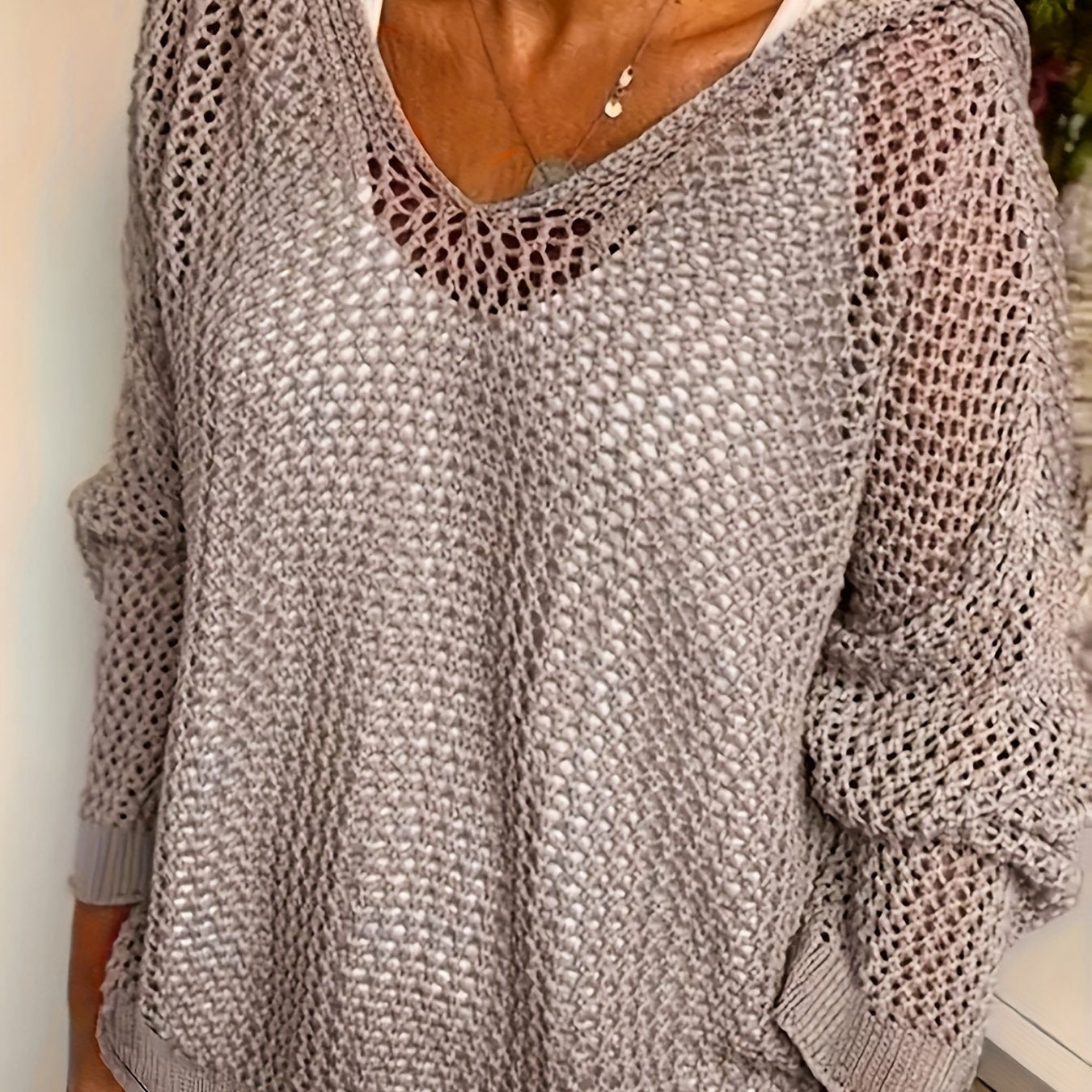 Plus Size Women's Casual Hoodie Oversized Long Sleeve Pullover Light Gray