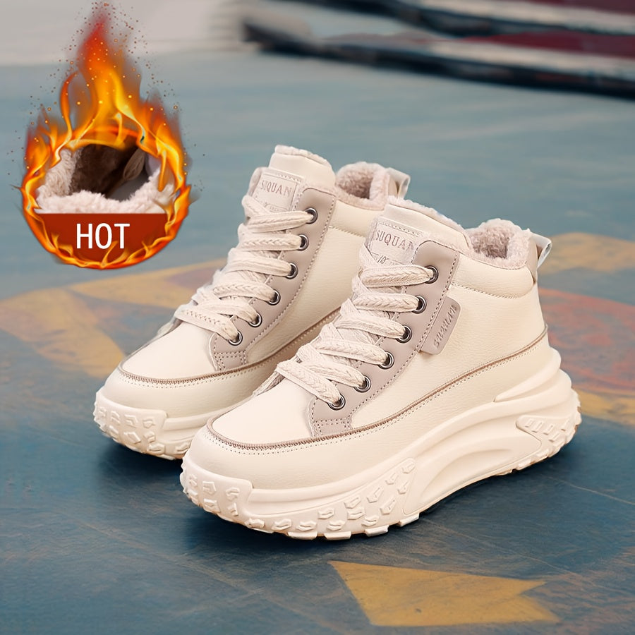 Women's Winter Insulated High-Top Military Boots with Slip-Resistant Sole