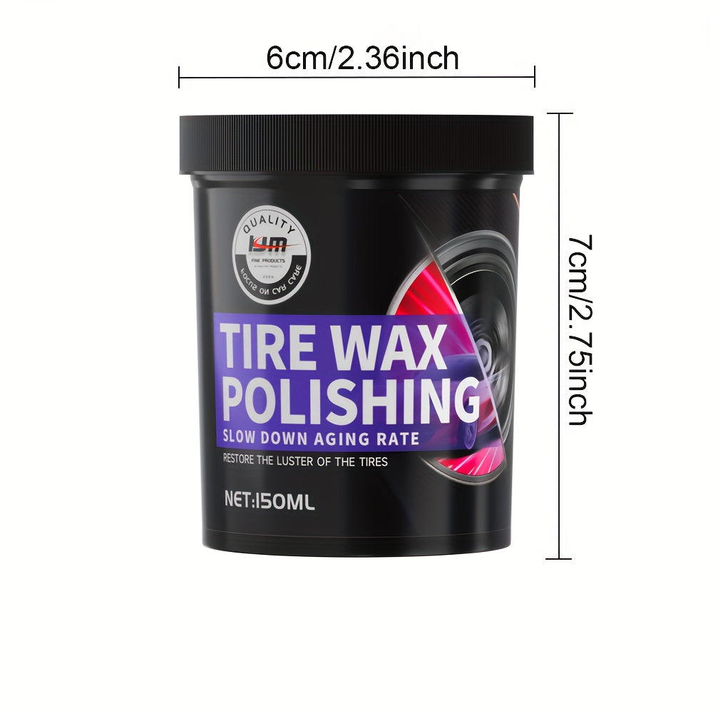 150ml Black Tire Wax Polish for Car Wheels Rubber Plastic Shine Protection
