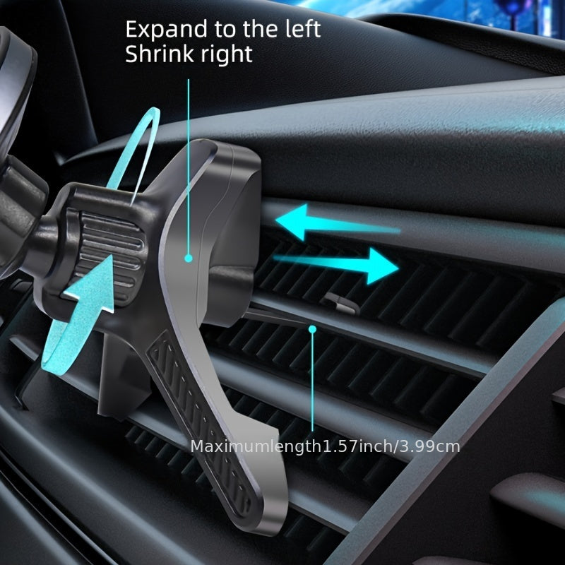 Car AC Vent Mount Durable ABS Triangle Rotating Hook with Metal Clasp