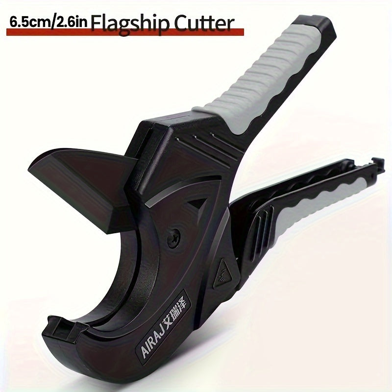 Industrial Pipe Cutter 32-65mm Ratchet Scissors for PVC Rubber Tubing with SK5 Steel Blade