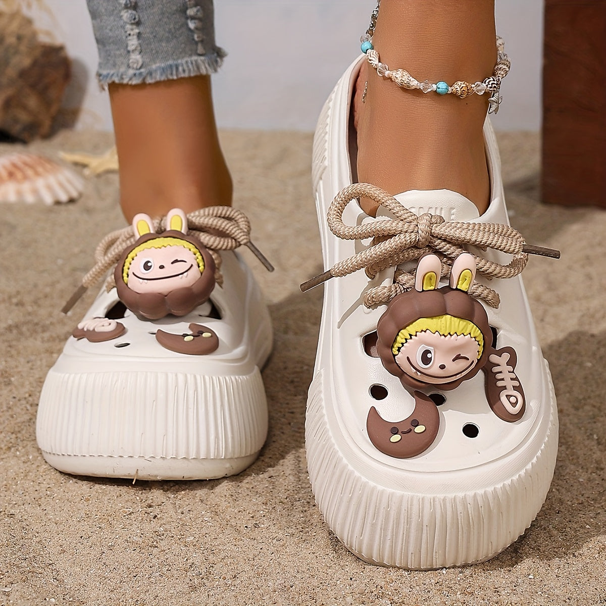 Women's Cartoon Bear Platform Sandals Soft EVA Slip-Ons Indoor Outdoor