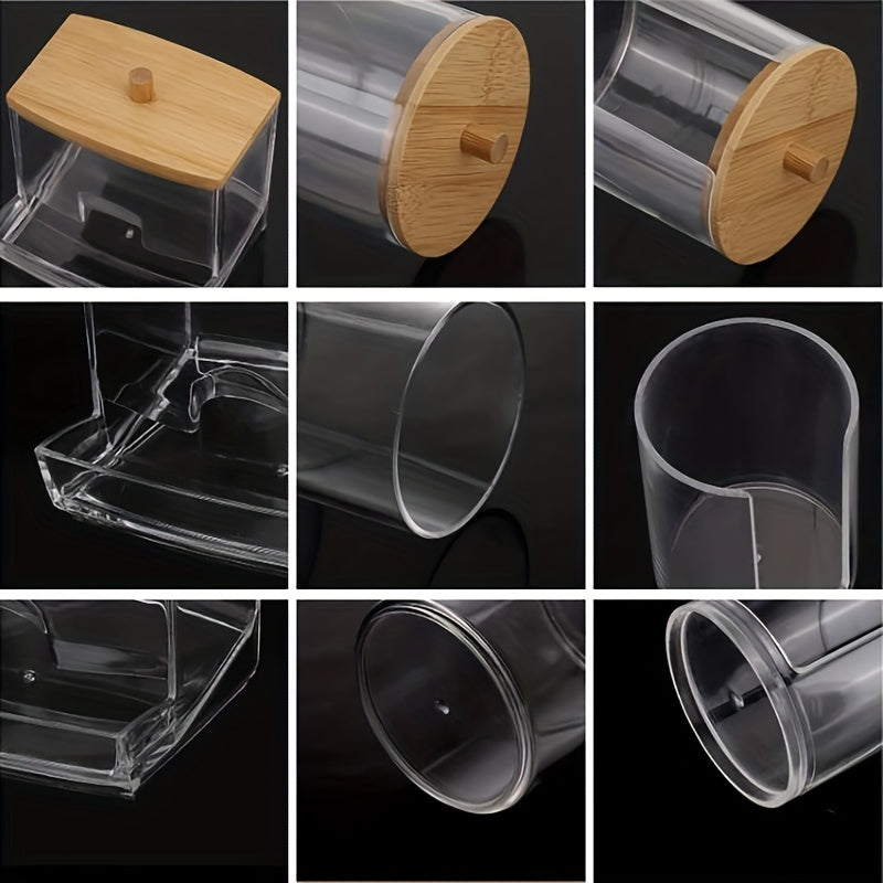 Набор для организации ванной комнаты 10OZ 7OZ Дозатор для ватных палочек с прозрачными крышками