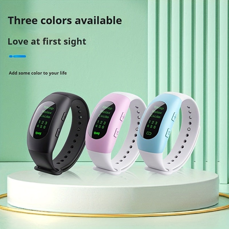 Smart Sleep Bracelet with USB Rechargeable CES Microcurrent Relaxation and Portable Massage