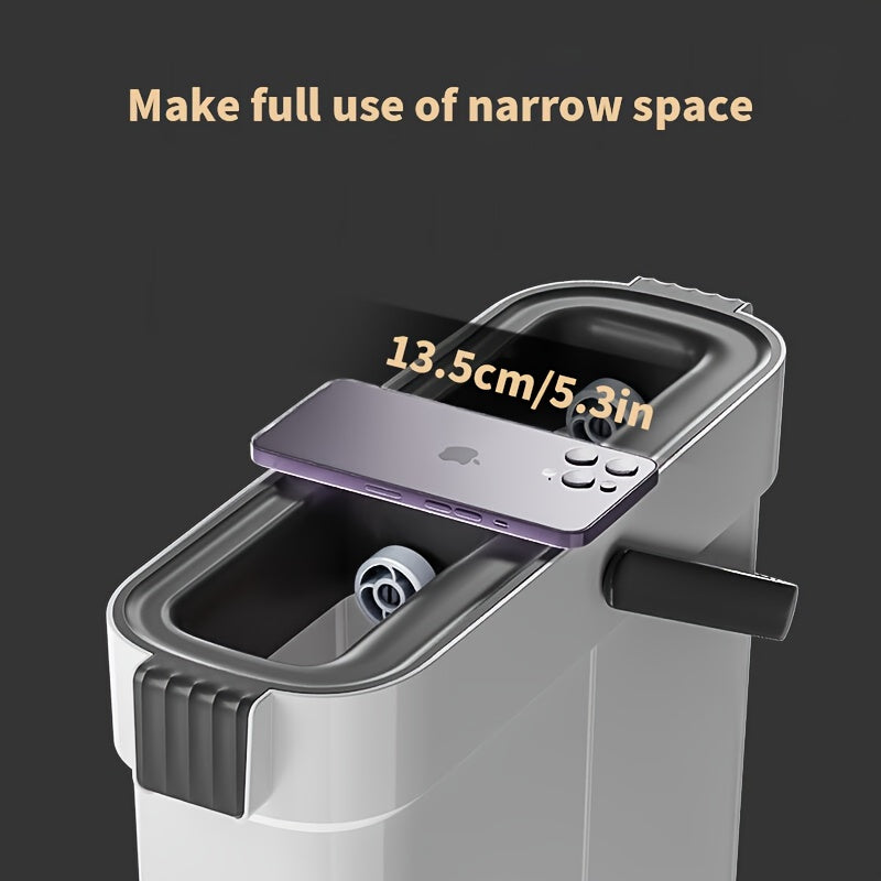 Labor-Saving Flat Mop and Bucket Set with Twister, 4 Pads, Multi-Surface Cleaning