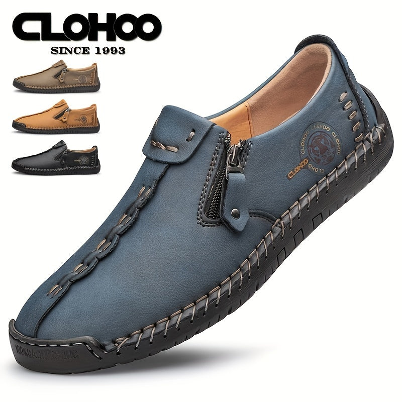 Men's Leather Loafers Non-Slip Casual Shoes Round Toe Fall Spring Summer Winter Solid
