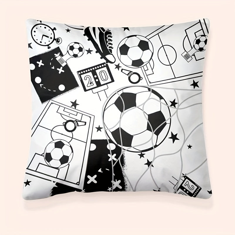 Soccer Pattern Cushion Cover for Sofa and Living Room 1 Piece