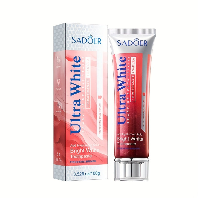 Whitening Toothpaste for Adults Floral Pomegranate Sakura Fresh Breath Fluoride-Free