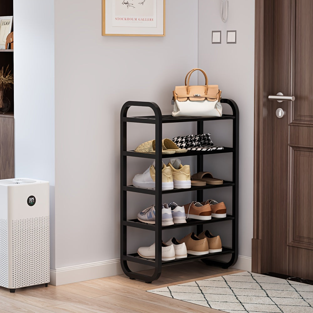 Compact Metal Shoe Rack 4/5 Tiers Organizer for Entryway Hallway Storage