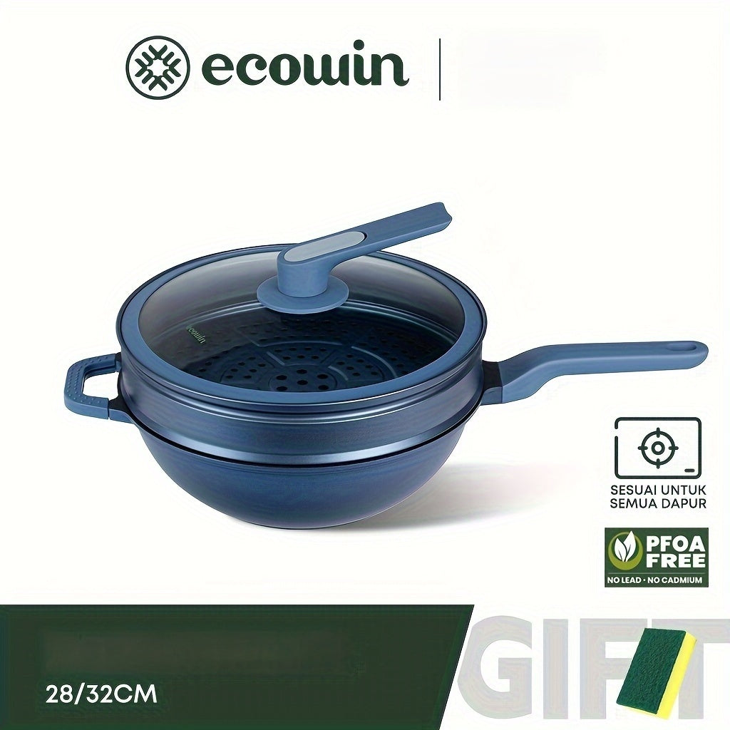 "Ecowin Non-Stick Blue Diamond Coated Wok with Steamer" ni taqdim etamiz - 27.94 sm/32.0 sm katta o'lchamlarida mavjud, bu wok mustahkam, korroziyaga chidamli va barcha plitalar bilan mos keladigan qilib ishlab chiqarilgan. Kuzda pishirish uchun mukammal.