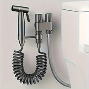 Dual Outlet Toilet Valve Chrome Finish Water-Saving Wall Mount Easy Installation