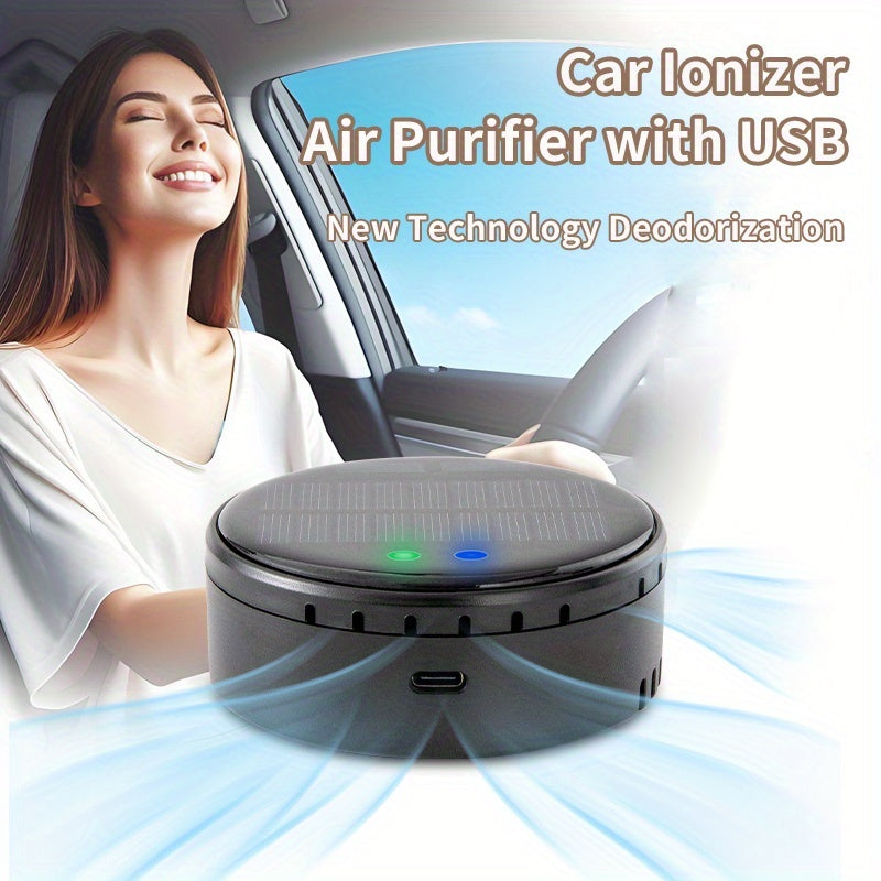 Purificador de aire para coche USB portátil, eliminador de olores, removedor de polvo, silencioso, refrescante