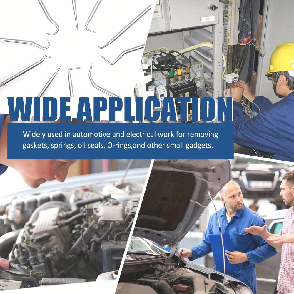 10 Pack Pick and Hook Set Extra Long O-Ring and Seal Remover Soft Grip Assorted Shapes