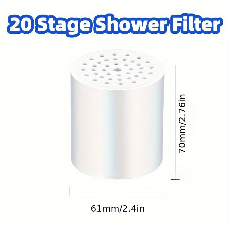 Replacement Shower Filter Cartridge 20-Stage for Chlorine Heavy Metals 1 2 4 Pack