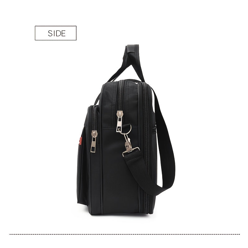 Erkaklar uchun ko'p funksiyali biznes sumkasi, tasodifiy sumka va kesma variantlari bilan, katta sig'im, polyester astar bilan mustahkam mato material, biznes va tasodifiy foydalanish uchun bir nechta cho'ntaklar.