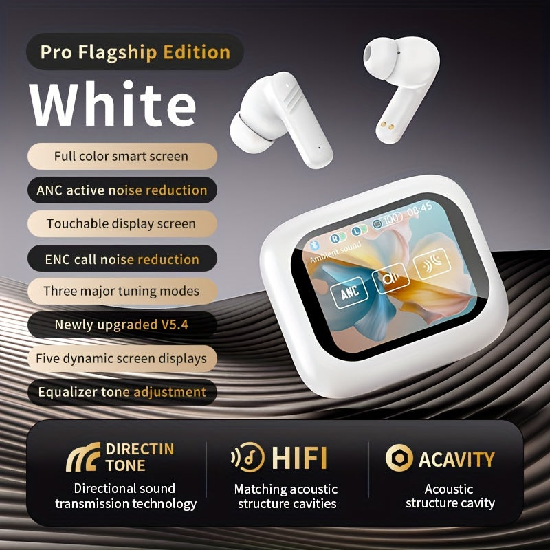 Wireless Touch Screen Headphones with Microphone and Noise Cancellation for Sports Gaming and DJ