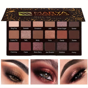 18-Color Waterproof Eyeshadow Palette Shimmery Brown Makeup