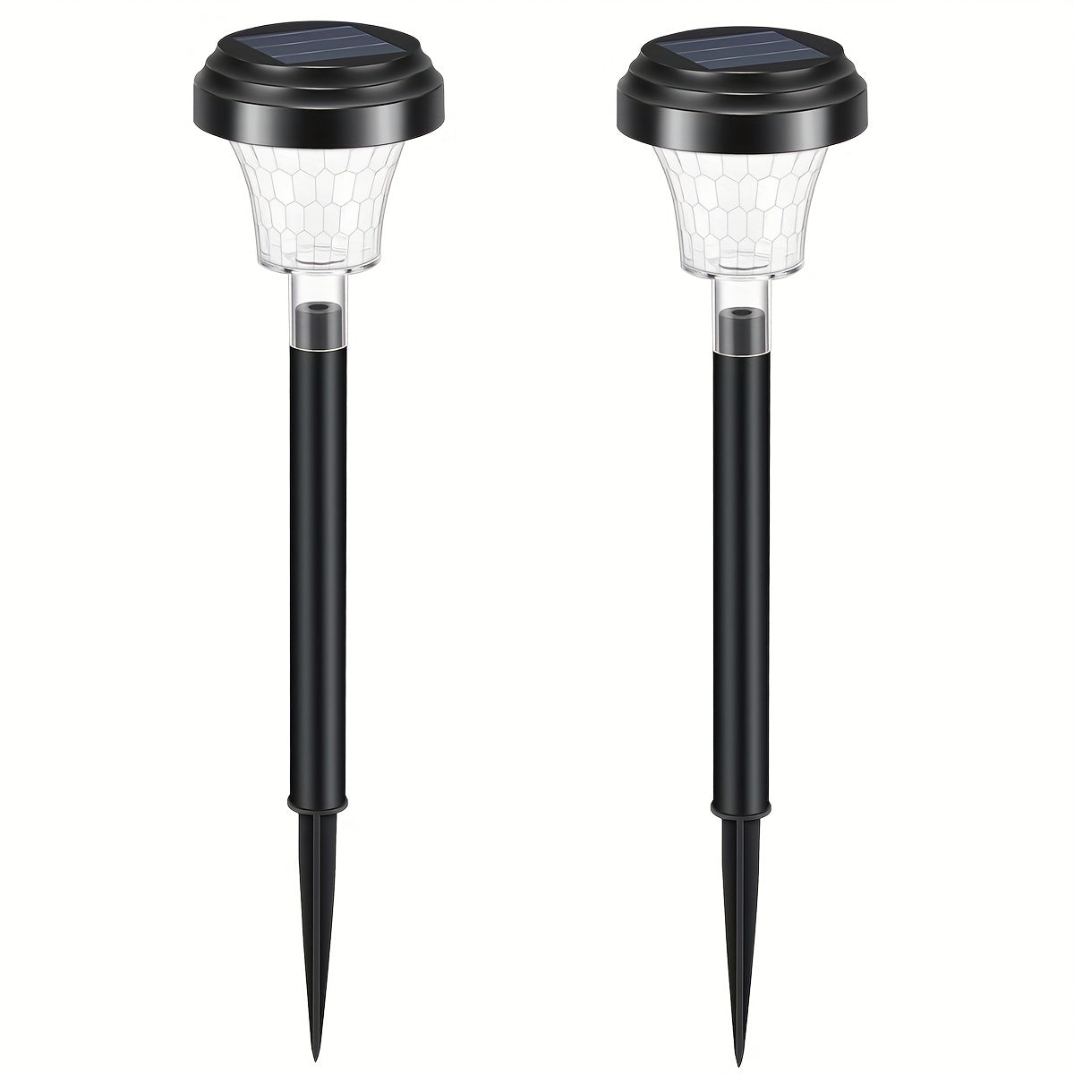 Quyosh energiyasida ishlaydigan, 2, 6, 8 yoki 10 dona to'plarda, RGB+Issiq LED chiroqlari, aqlli sensor kalit va bog' yo'llarini yoritish va bog' bezaklari uchun mo'ljallangan quyosh bog'i chiroqlari.