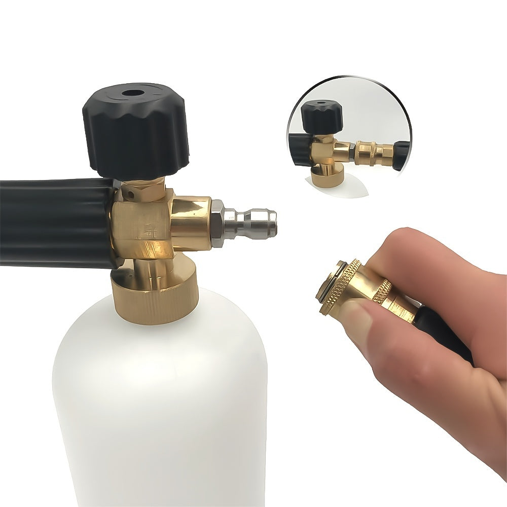 Lanza de espuma de alta presión de 1L para lavado de coches con boquilla ajustable y conexión rápida