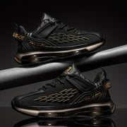 Men's Low Top Running Shoes Lace-Up Fabric Upper PVC Sole Casual Sneakers