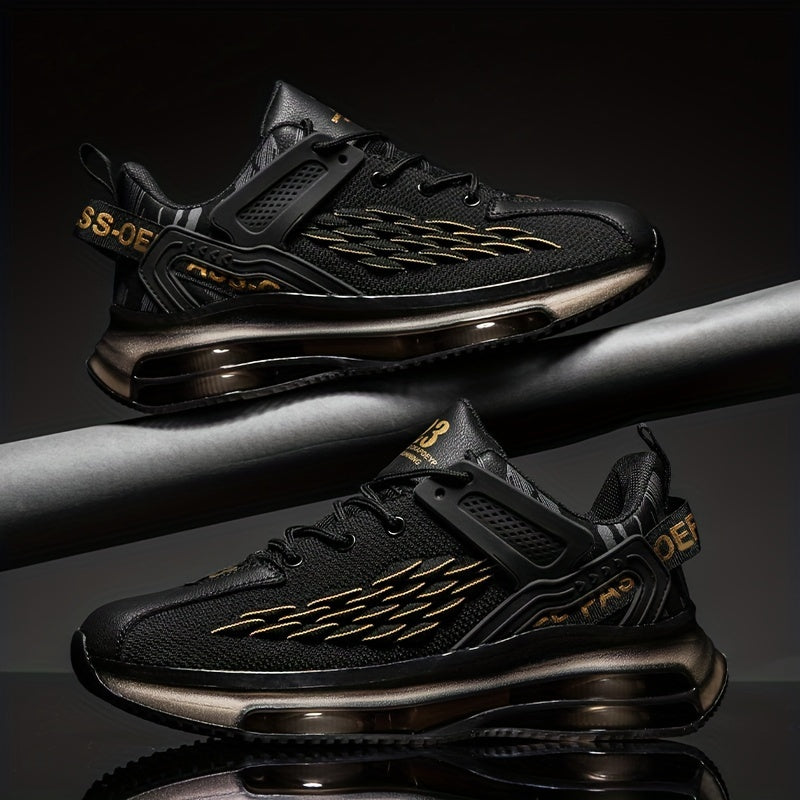 Men's Low Top Running Shoes Lace-Up Fabric Upper PVC Sole Casual Sneakers