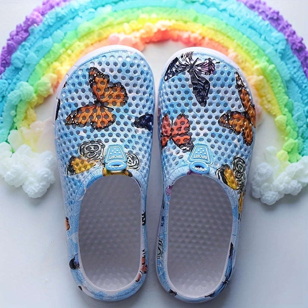 Women's Breathable Butterfly Print Summer Shoes Lightweight EVA Casual Footwear