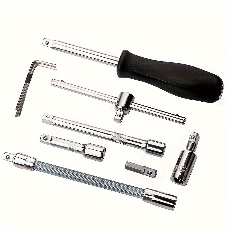 46-Piece Stainless Steel Multi-Function Tool Kit With Red Case For Auto And Bicycle Repair