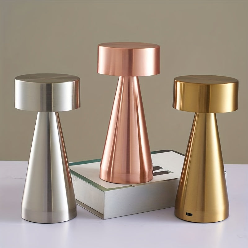 Lámpara de mesa LED recargable con control táctil, ajustable en brillo, 3 niveles de brillo, lámpara de noche para la cama